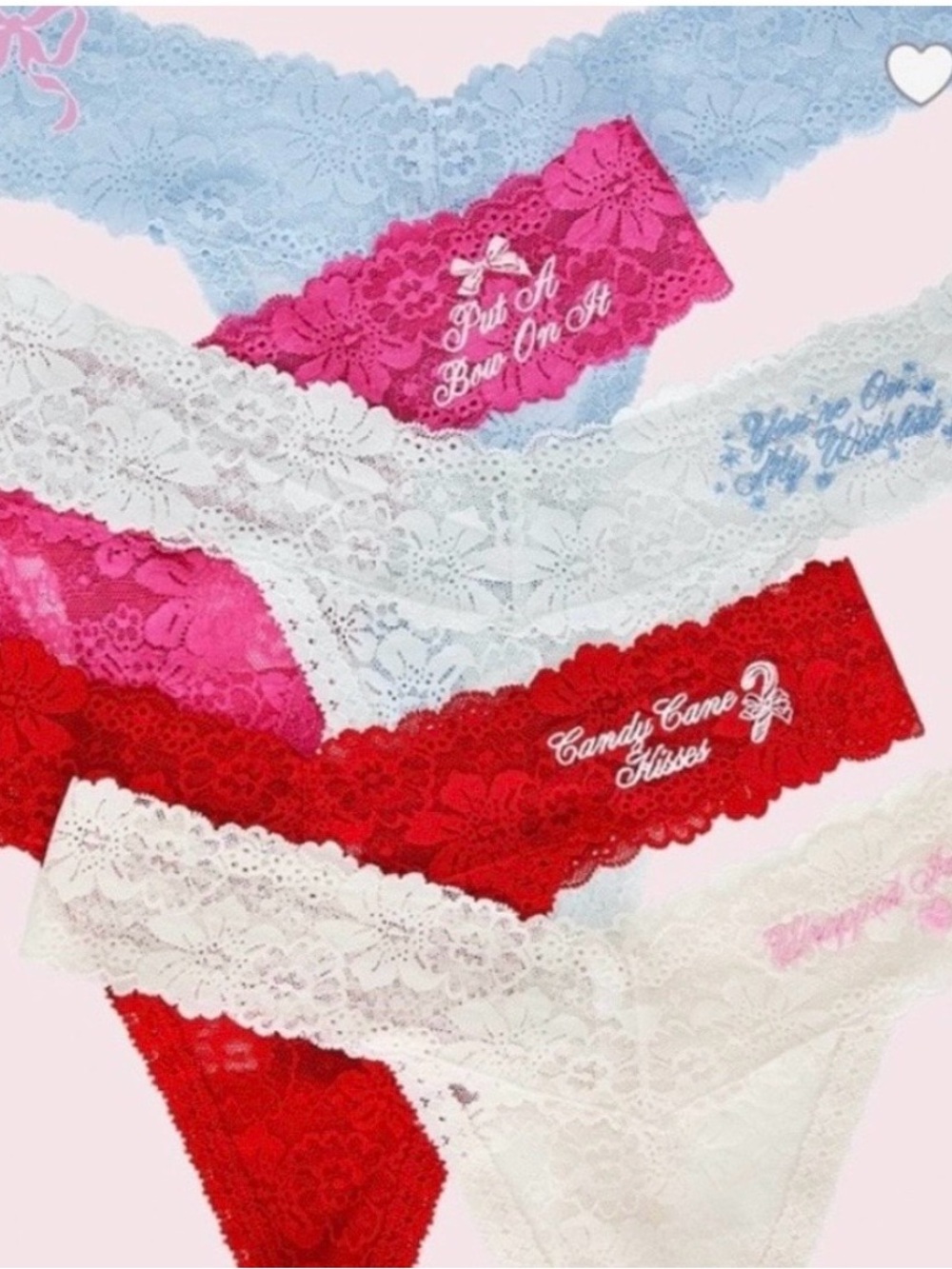 LoveShackFancy Victorias Secret Pink Lace Thong Set 5 Pack